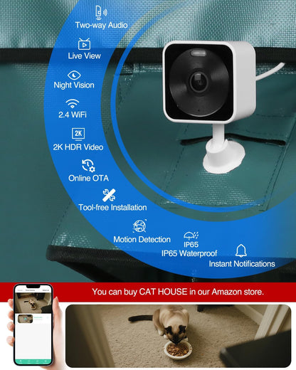 Lamlingo Cámara de seguridad para exteriores e interiores, cámara p...