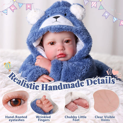 BABESIDE Reborn Baby Doll Boy - Muñeca realista de vinilo suave de...
