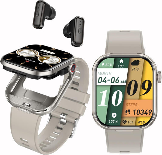 Desong Reloj inteligente con auriculares, pantalla HD de 2.02 pulga...