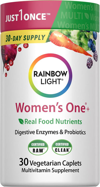 Rainbow Light Multivitamínico One + para mujer | 30 cápsulas | Nutr...