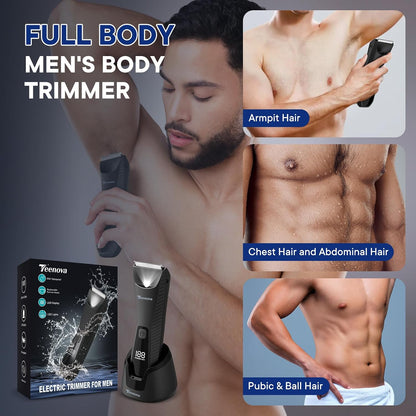 TEENOVA - Recortadora de vello púbico y corporal para hombre, afeit...