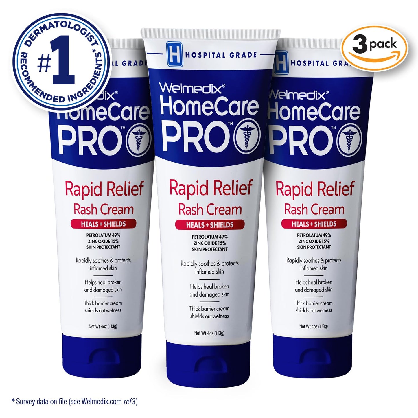 Welmedix Crema de alivio rápido para sarpullido de pañales con óxid...