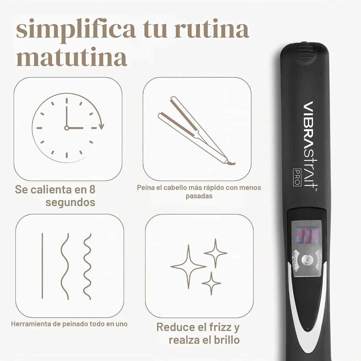 Plancha plana oscilante VIBRAstrait (tamaños de 1 pulgada, 1.75 pul...