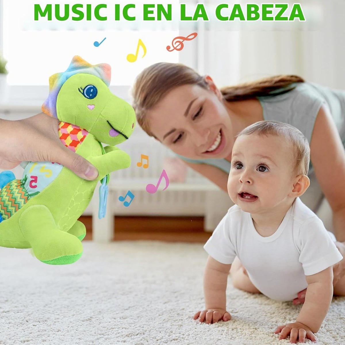 Juguetes Musicales de Peluche de Dinosaurio Bebé para 0-3-6-9-12 Me...