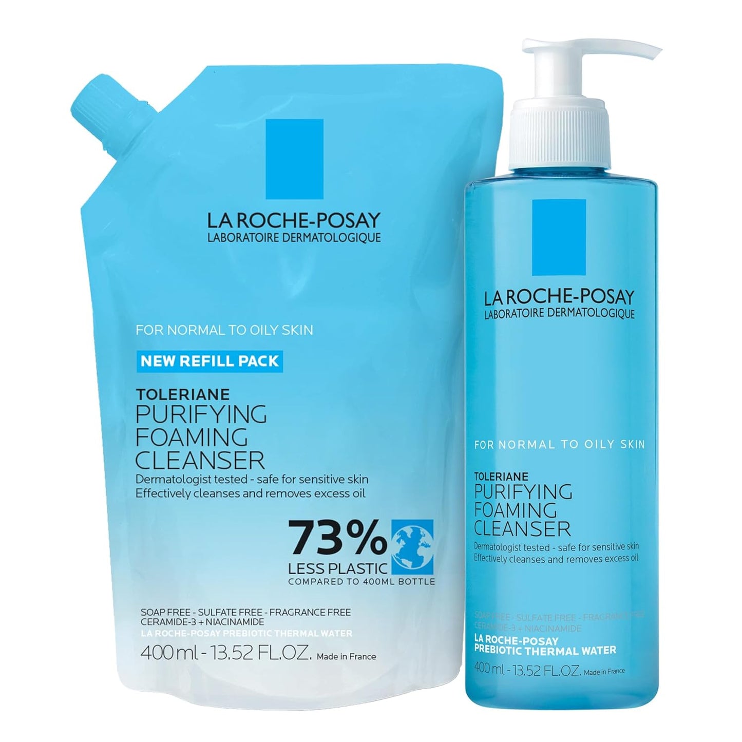 La Roche-Posay Toleriane Limpiador Facial Espumoso Purificante, Lim...