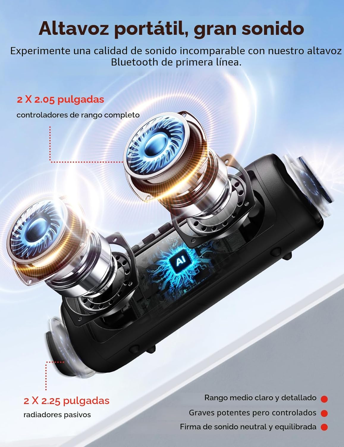 BolaButty Altavoz Bluetooth con sonido HD, inalámbrico portátil, IP...