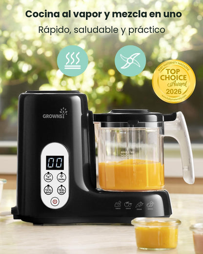 GROWNSY Fabricante de Alimentos para Bebés con Cesta de Vapor, Proc...