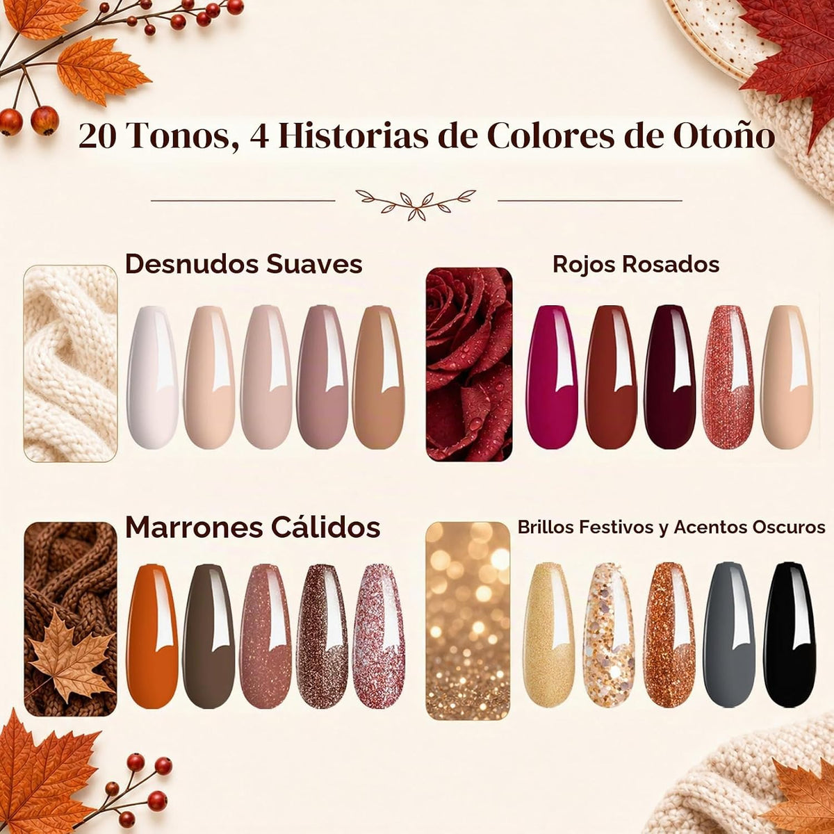 beetles \u201CVerse of Roses\u201D - 20 esmaltes en gel permanentes...