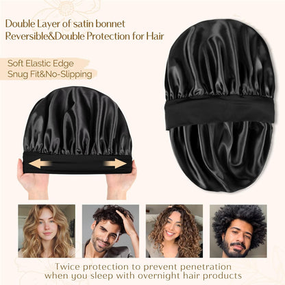 YANIBEST Gorro de seda para hombres y mujeres, gorro de satén de do...