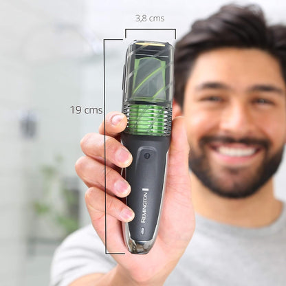 Remington Recortadora de barba al vacío, 13 ajustes de longitud y e...