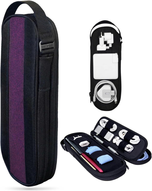 SIDE BY SIDE Electronics Organizer Travel Case for Cables, Charger,...
