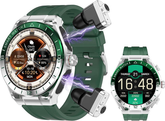 ZJX Reloj inteligente con auriculares para hombre, pantalla HD táct...