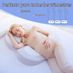 Almohada de embarazo de cuña para soporte del vientre, almohada de...