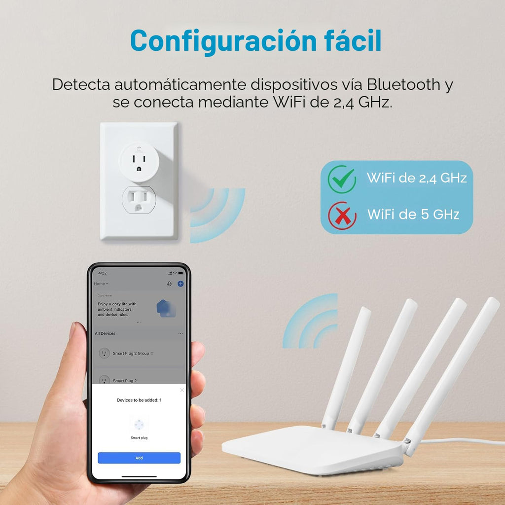 EIGHTREE Enchufe inteligente, toma WiFi para el hogar inteligente c...