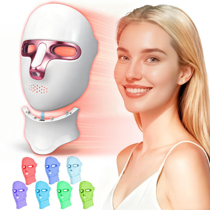 CAMLKE Máscara de terapia de luz roja para cara y cuello, dispositi...