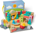 Melissa & Doug Blockables™ Town Snap and Play, mezcla y combina bloques de construcción de madera conectables, juguete para niños y niñas en edad preescolar (73 piezas)