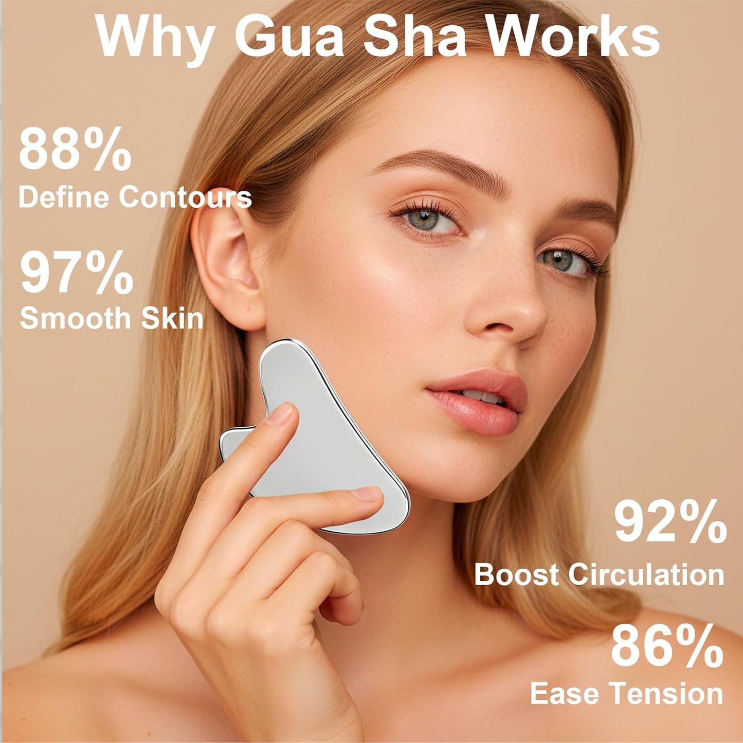 Herramienta Gua Sha de acero inoxidable y cepillo facial de drenaje...