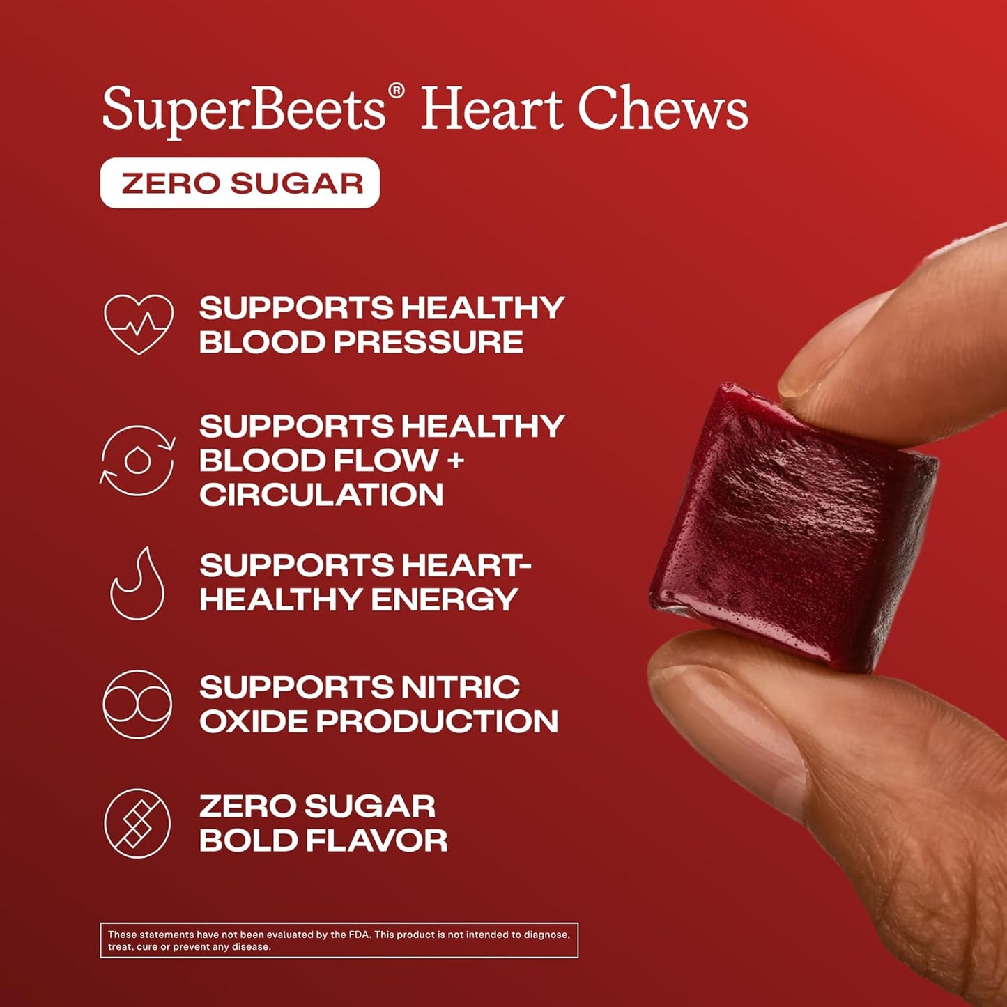 Humann SuperBeets Heart Chews Zero Sugar, Soporte de óxido nítrico...