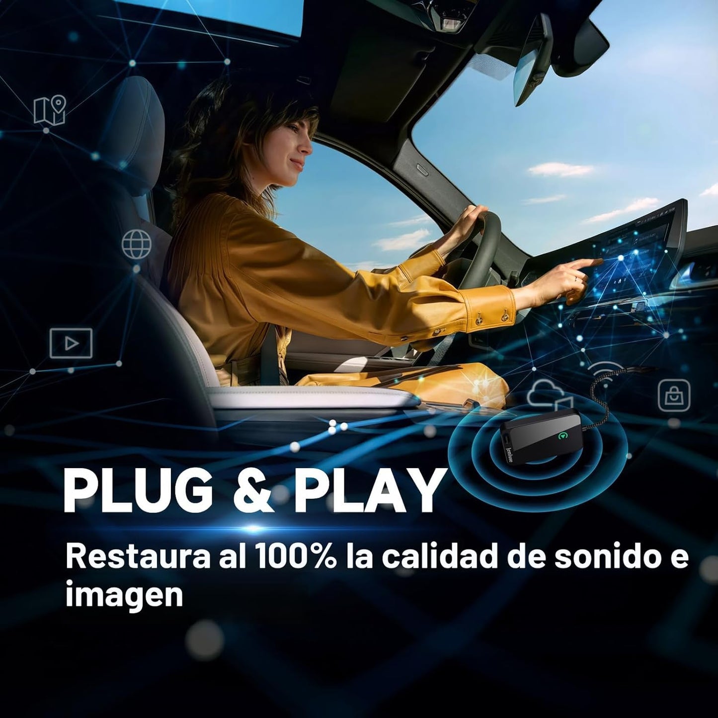 Adaptador CarPlay inalámbrico para Apple iPhone: conexión fluida pa...