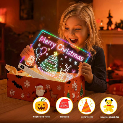 Lumiboard Tablero de dibujo LED con 13 efectos de luz, 16 pulgadas,...