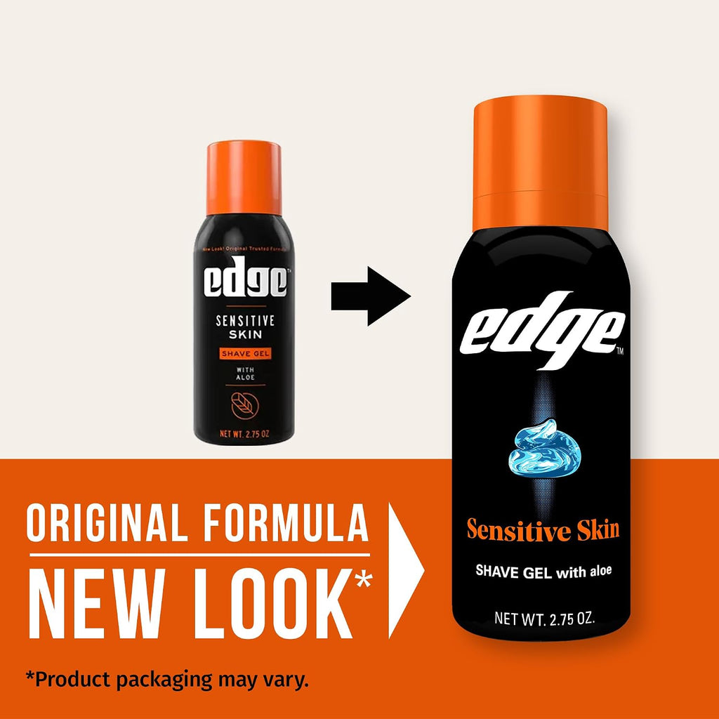 Edge Gel de afeitar para hombres, piel sensible con aloe, gel de af...