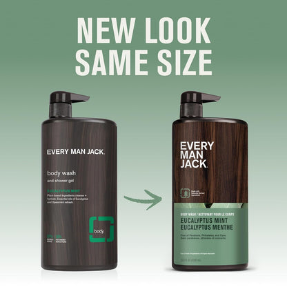 Every Man Jack Eucalyptus Mint - Gel de baño hidratante para hombre...