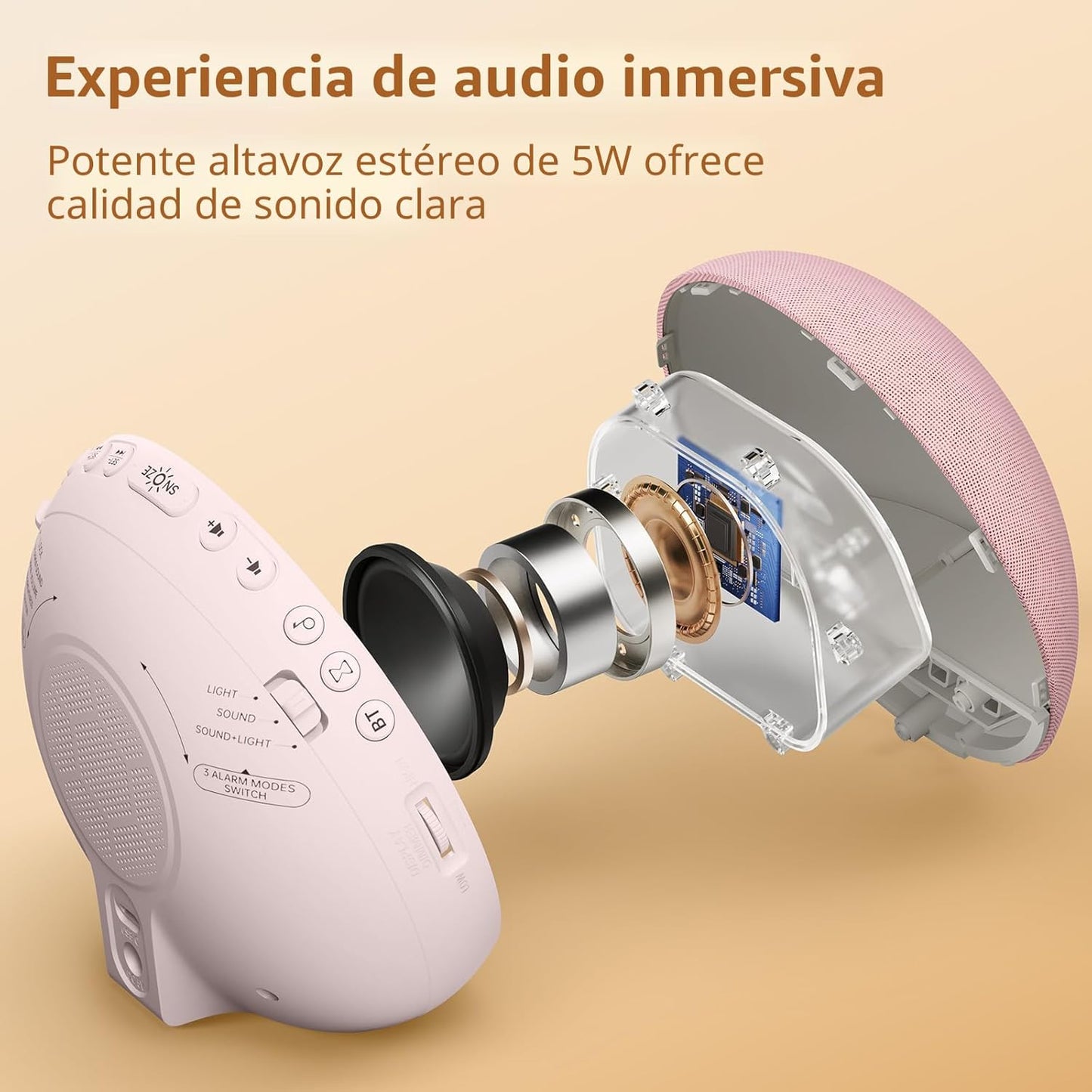 Odokee Reloj despertador Sunrise Máquina de ruido blanco: luz natur...