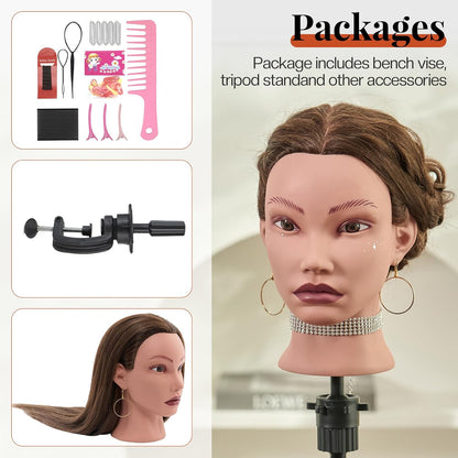 Cabeza de Maniquí de 20" Cabello Humano, Cabeza de Maniquí de C...