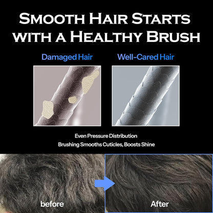 FORBEAUT Shadow - Cepillo de pelo para hombre, diseño curvado ventilado, hace que los hombres se sientan más cómodos, el cabello frontal añade volumen, expresión de textura, efecto ondulado