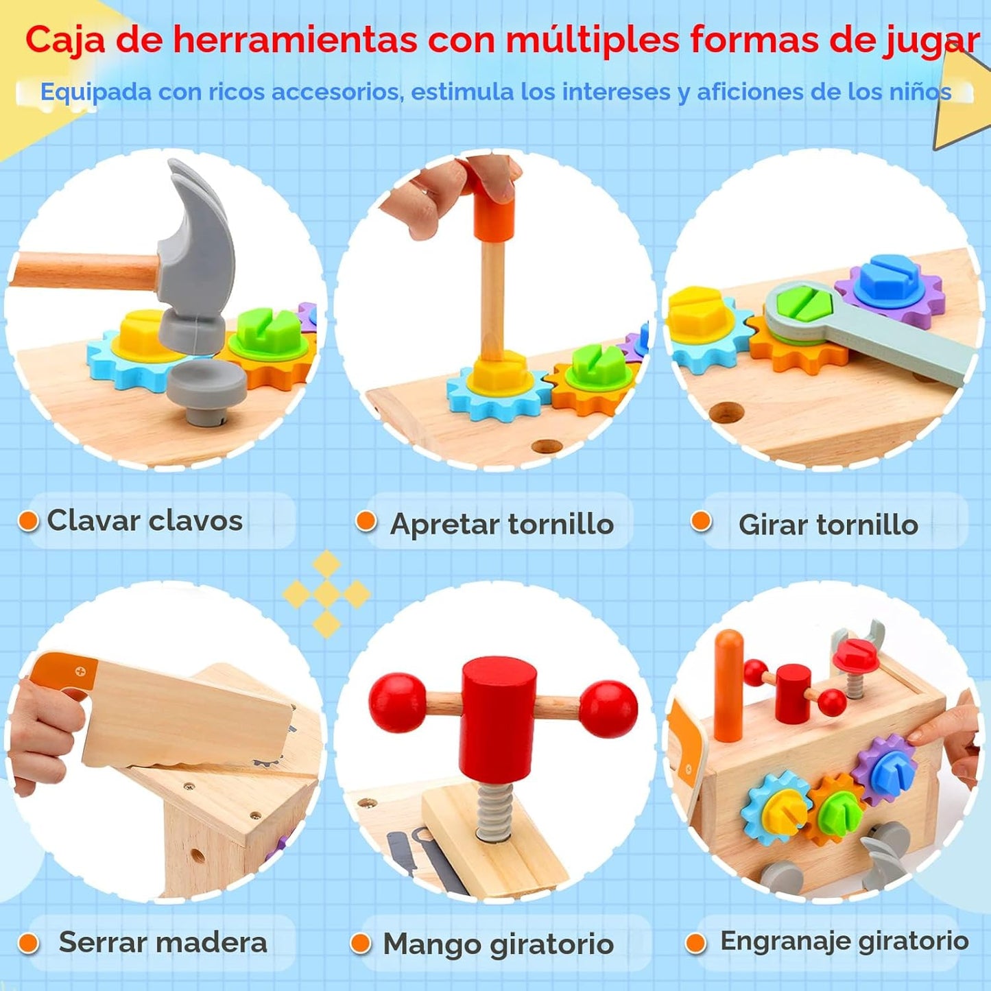 Mgtfbg Juego de herramientas para niños, 29 piezas de herramientas...