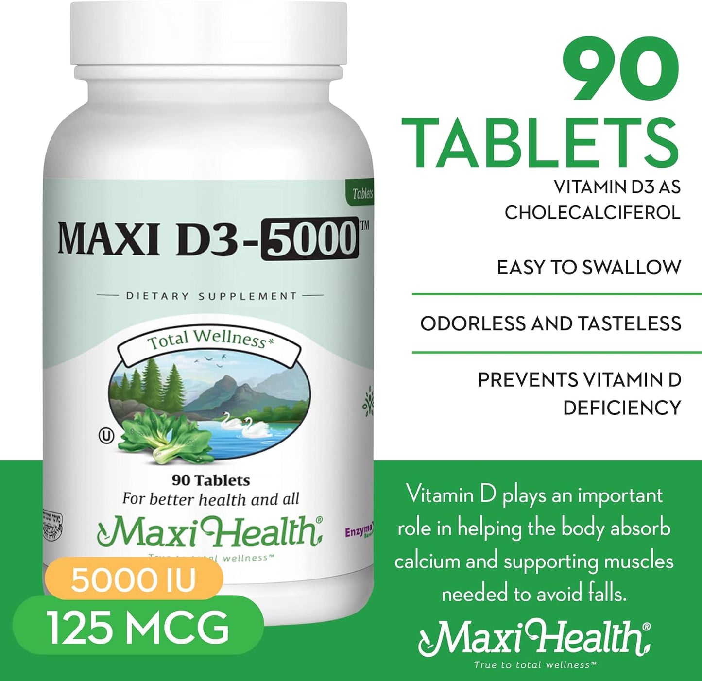 Vitamina D3 5000 UI (125 mcg) \u2013 Alta dosis de vitamina D 5000...