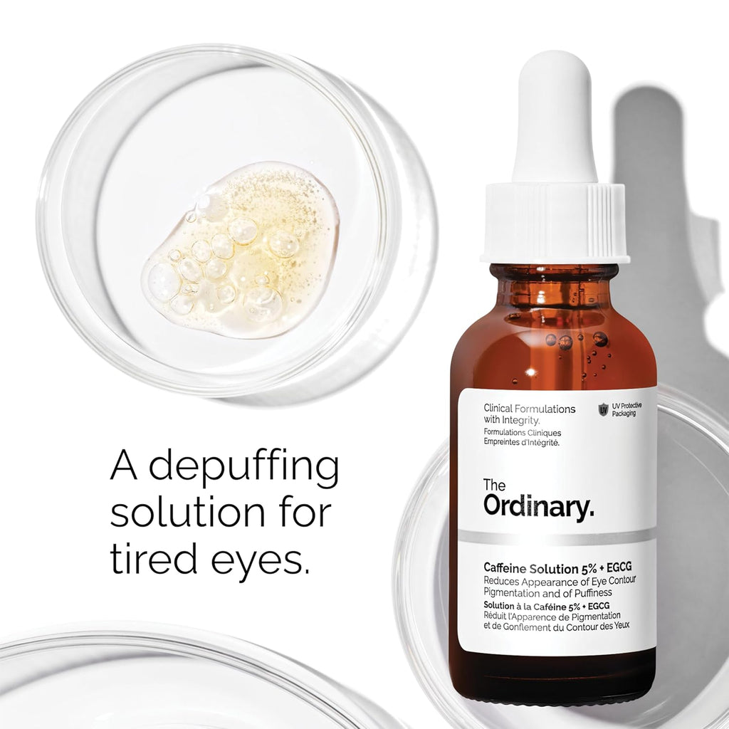 The Ordinary Set favorito de suero – Ácido hialurónico 2% + B5, niacinamida 10% + zinc 1%, solución de cafeína 5% – Sueros para ojos y cara para hidratar, aclarar y minimizar los poros cuidado de la piel