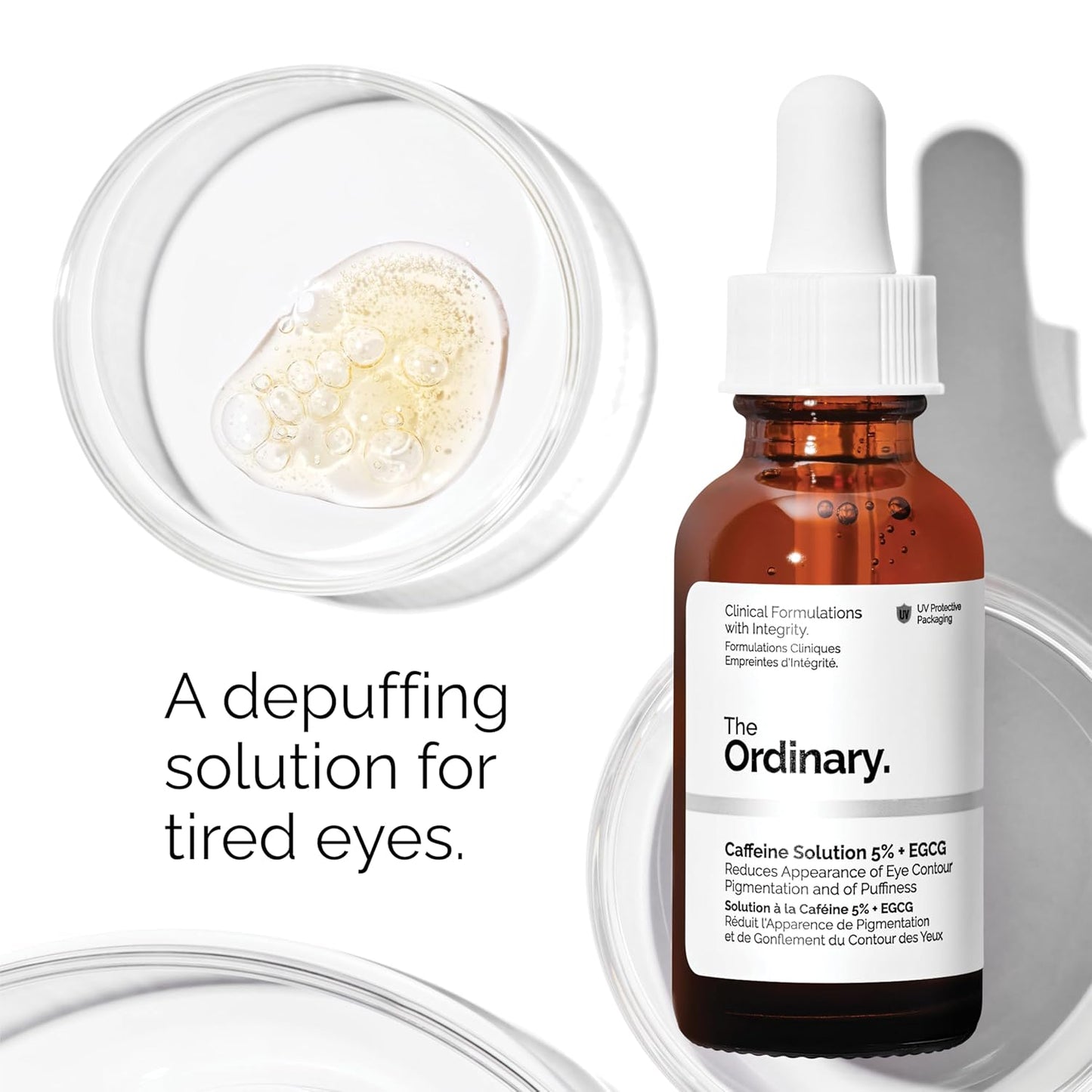 The Ordinary Set favorito de suero – Ácido hialurónico 2% + B5, niacinamida 10% + zinc 1%, solución de cafeína 5% – Sueros para ojos y cara para hidratar, aclarar y minimizar los poros cuidado de la piel
