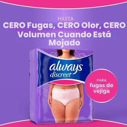 Always Discreet - Ropa interior para incontinencia adulta para muje...