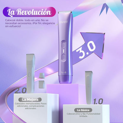 BYART Recortadora de bikini para mujer de doble cabeza, IPX7, resis...