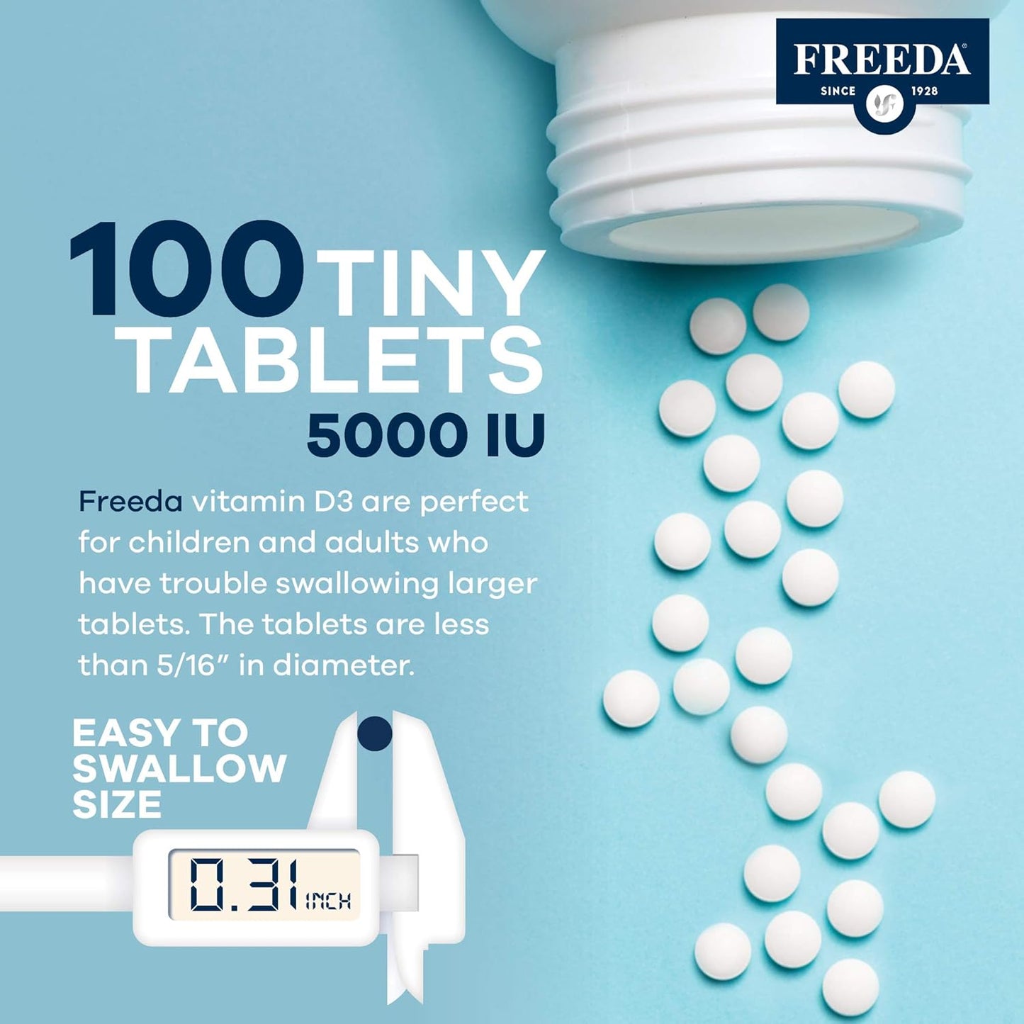 FREEDA Vitamina D3-5000 UI \u2013 Vitamina D de alta potencia para...