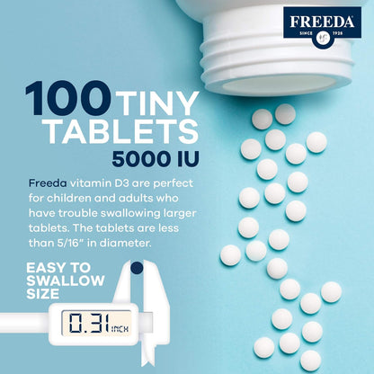 FREEDA Vitamina D3-5000 UI \u2013 Vitamina D de alta potencia para...