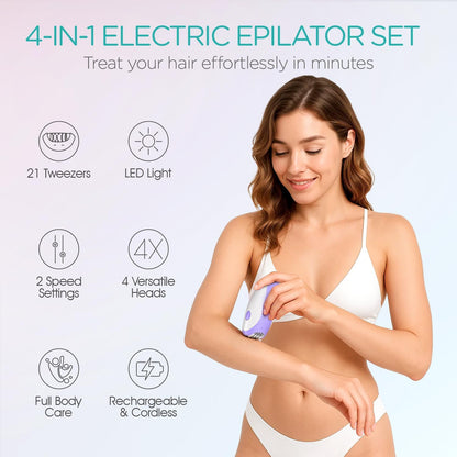 VOGOE Depiladora para mujer, depiladora inalámbrica para mujeres, d...