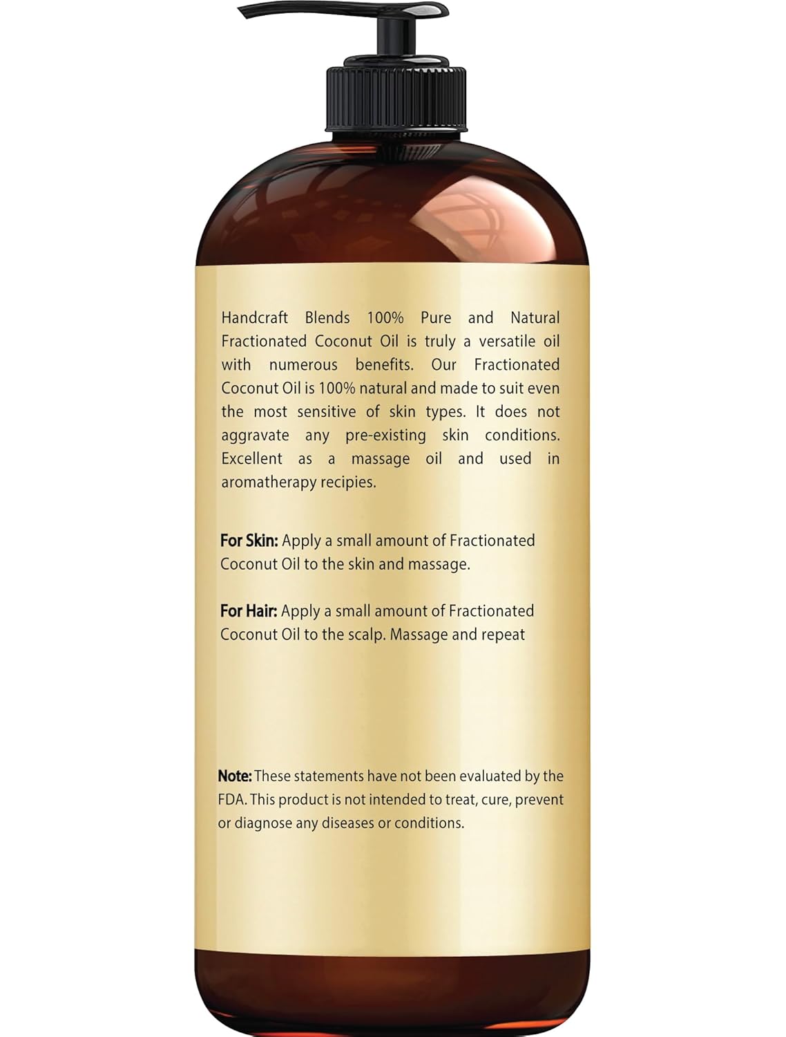 Handcraft Blends Aceite de coco fraccionado \u2013 16 onzas líquida...