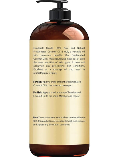 Handcraft Blends Aceite de coco fraccionado \u2013 16 onzas líquida...