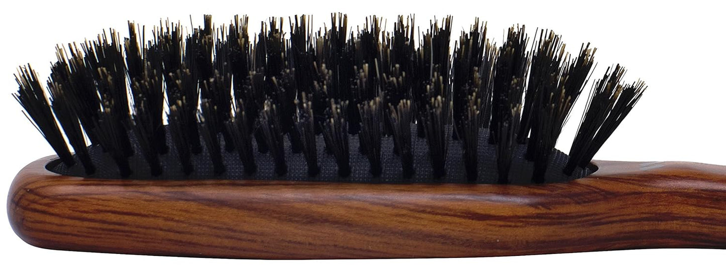 Spornette Deville - Cepillo de pelo para esculpir #343, cerdas de jabalí suaves, mango de madera, cepillo alisador acolchado para mantenimiento diario, acabado y añade brillo a cepillados y soplados