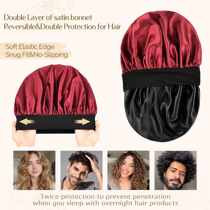 YANIBEST Gorro de seda para hombres y mujeres, gorro de satén de do...