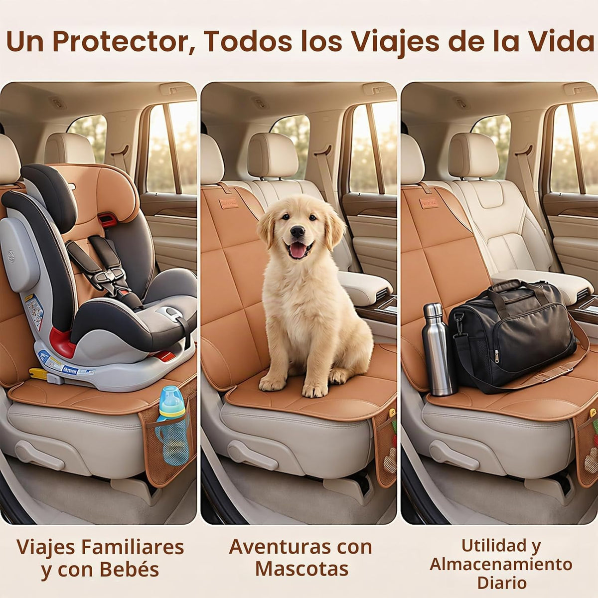 SMART ELF Paquete de 2 protectores de asiento de automóvil, cojín a...