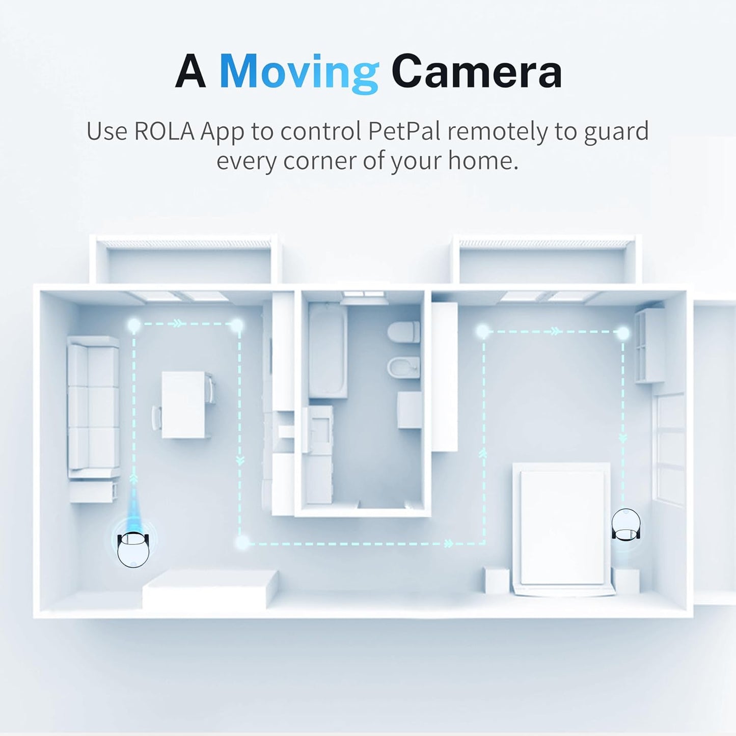 Enabot EBO ROLA PetPal FamilyBot Pet Camera Robot con dispensador d...