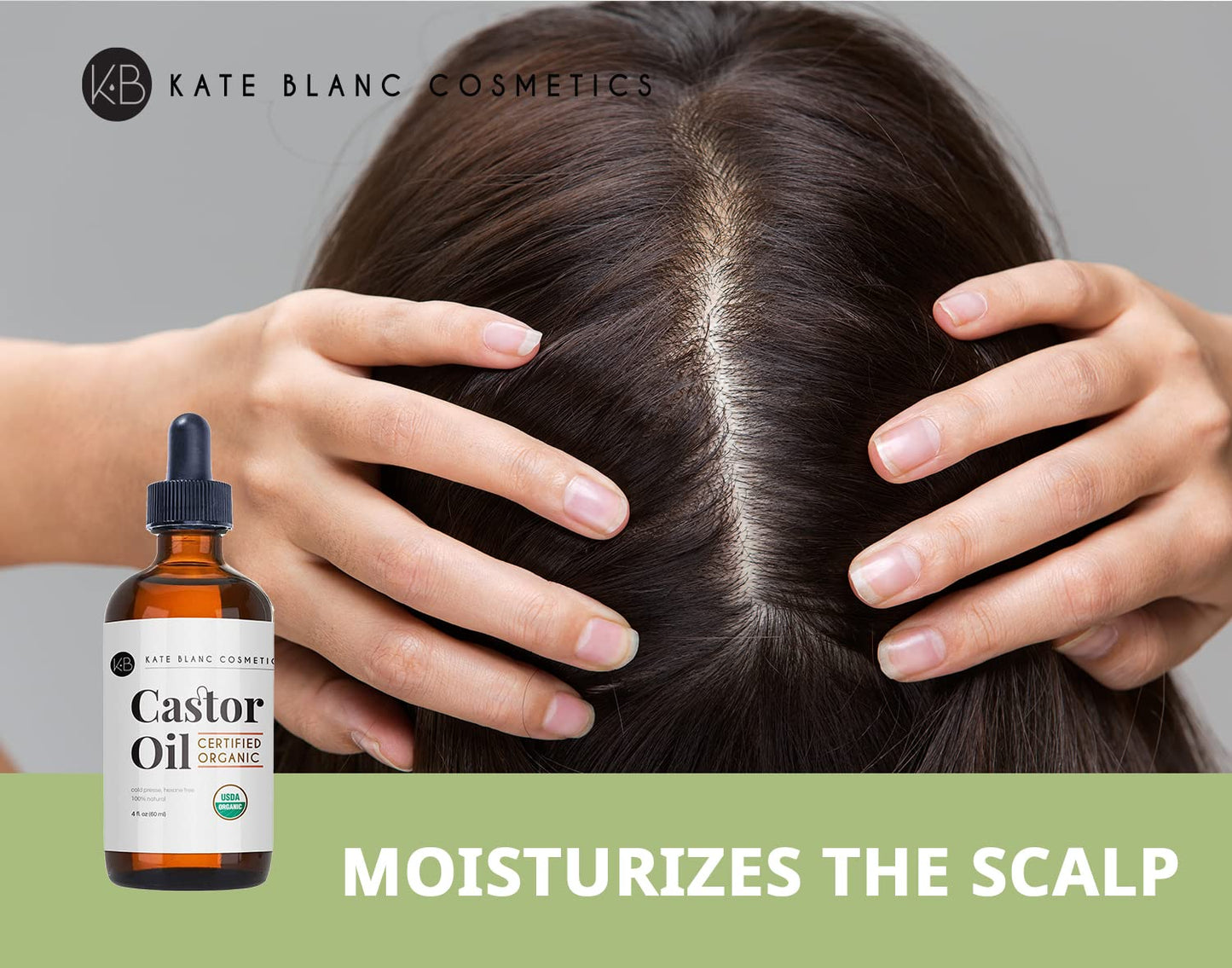 Kate Blanc Cosmetics Aceite de ricino orgánico (4oz), 100% puro, pr...
