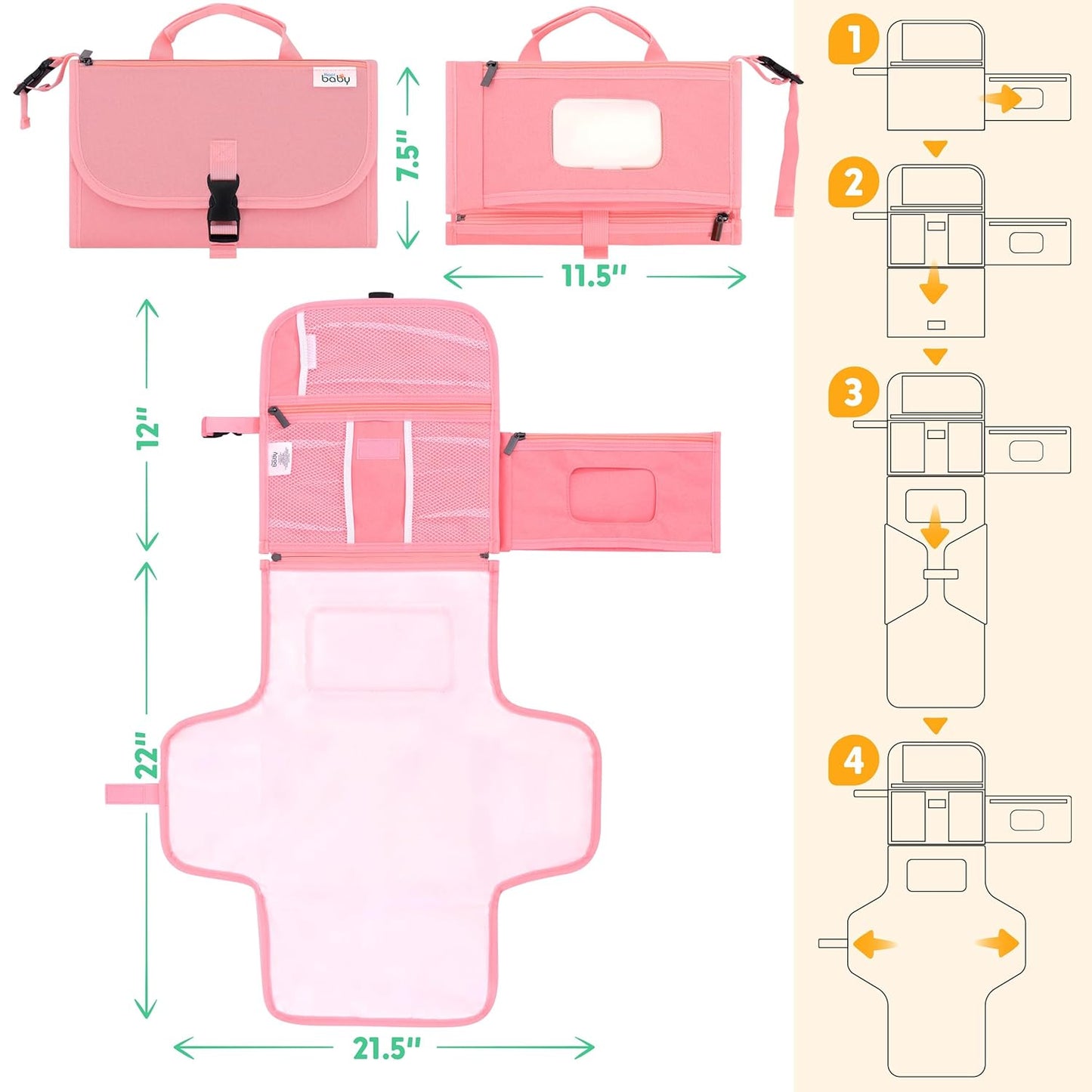 Kopi Baby Cambiador de pañales portátil, bolsa de viaje para cambia...