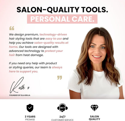 ELLA BELLA® - Secador de pelo iónico profesional con difusor \u2022...