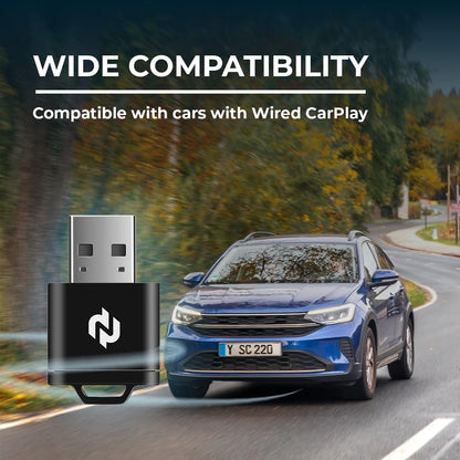 Adaptador CarPlay inalámbrico N para autos CarPlay con cable de fábrica. Convierte Apple CarPlay con cable a inalámbrico, conexión rápida y estable de 5 GHz, dongle USB Plug & Play, reconexión