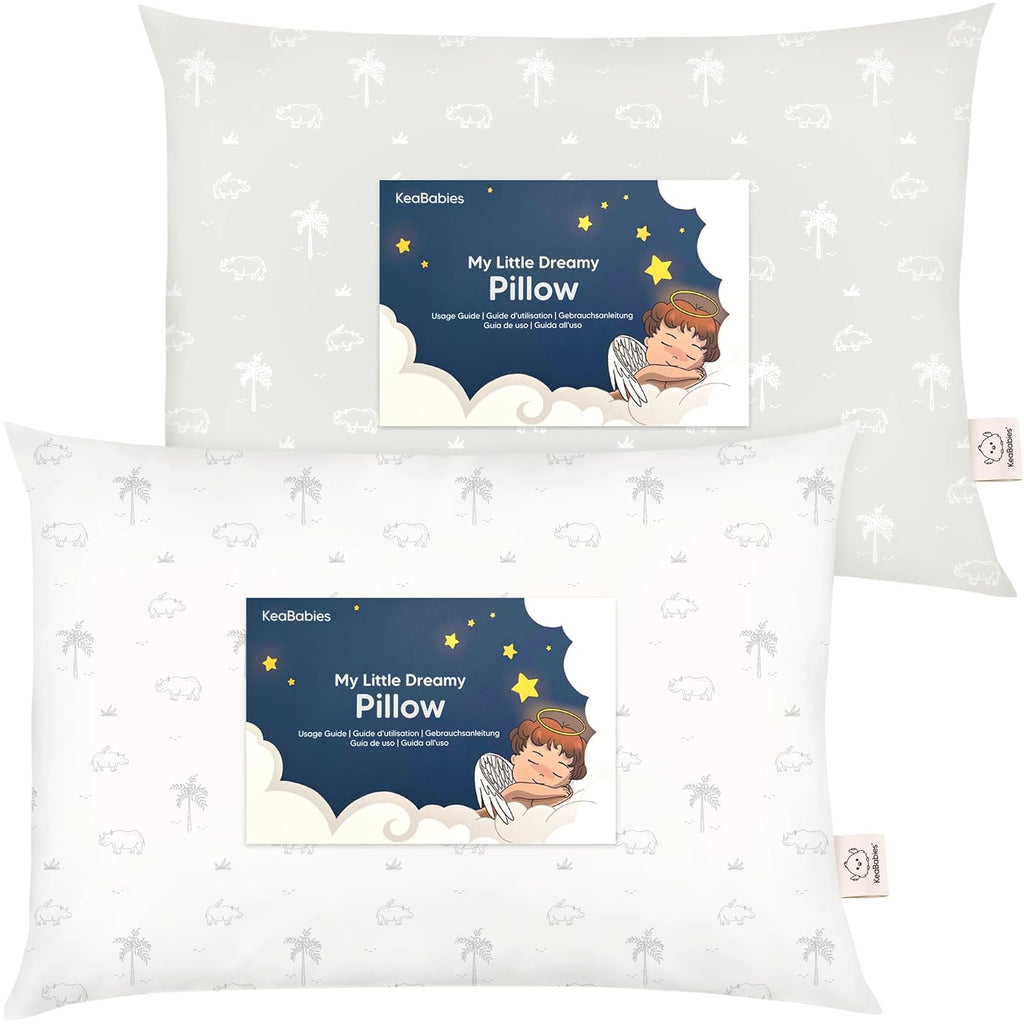 KeaBabies 2pk - Almohadas para niños de 2 años a 5,13 x 18 pulgadas...