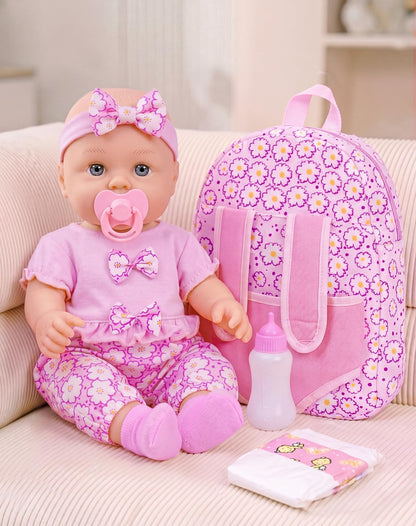 UZIDBTO Muñecas de bebé de 12 pulgadas con mochila para guardar rop...